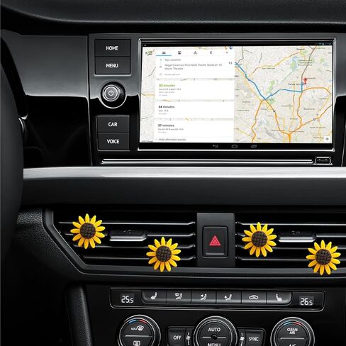 Car Sunflower Air Vent Clip, 6PCS Cute Sun Flower Vehicle Air Outlet Clamp Charm, Automotive Air Conditioning Clip Decoration Accessories, Universal for SUV, Sedan, Truck in Kuwait