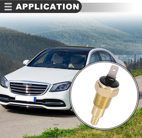 Motoforti Universal Thermostat Sensor Switch, 1/4" NPT 170 Degree on 155 Degree Off, Metal, Brass Tone, 1 Pcs in Saudi Arabia