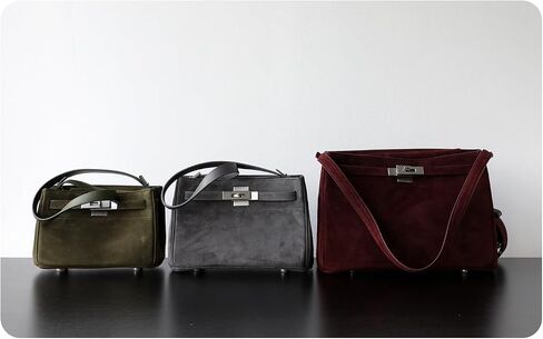 Suede Underarm Bag Lock Hobo Bucket Bag Handbag Shoulder Crossbody Bag Totes Sling Satchel Versatile Luxury Elegant in Kuwait