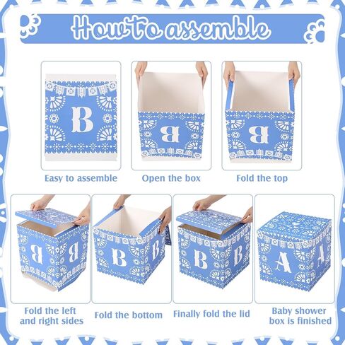 Marspark 4 قطع cielito Lindo زينة استحمام الطفل صناديق الطفل cielito Lindo زينة الحفلات صندوق كتل مع حرف Papel Picado ديكور للجنس المكسيكي يكشف عيد ميلاد فييستا صور الدعائم (وردي) in Kuwait