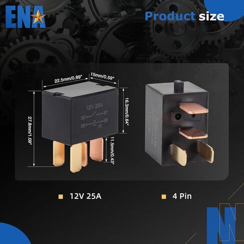 ENA 4 Pack 4 Pin 25AMP 12V DC SPST Multi-Purpose Relay Compatible with Honda Accord Civic CR-V Crosstour Odyssey Pilot Acura TL TSX MDX Replacement for G8HL-H71 39794-SDA-A03 39794-SDA-A05 in Saudi Arabia