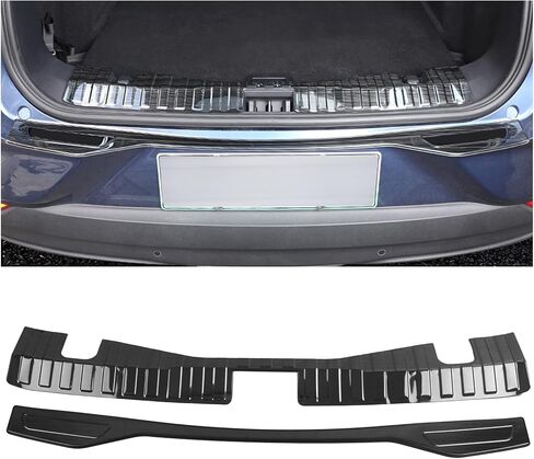 ITrims Rear Bumper Cover for Ford Mustang Mach-E 2021 2022 2023 Car Accessories Bumper Guard Protector Auto Styling Decoration Sticker Stainless Steel Inner+Outer Black 2PCS in Saudi Arabia