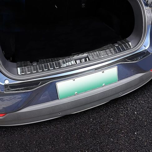 ITrims Rear Bumper Cover for Ford Mustang Mach-E 2021 2022 2023 Car Accessories Bumper Guard Protector Auto Styling Decoration Sticker Stainless Steel Inner+Outer Black 2PCS in Saudi Arabia
