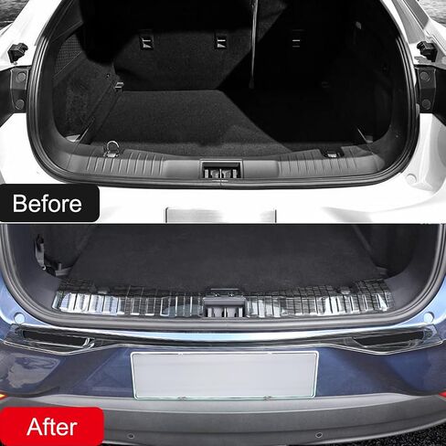 ITrims Rear Bumper Cover for Ford Mustang Mach-E 2021 2022 2023 Car Accessories Bumper Guard Protector Auto Styling Decoration Sticker Stainless Steel Inner+Outer Black 2PCS in Saudi Arabia