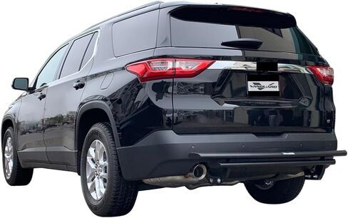 VANGUARD VGRBG-1291-1348TBK Black Powdercoat Double Layer Rear Bumper Guard | Compatible with 18-24 Chevrolet Traverse / 17-24 GMC Acadia in Saudi Arabia