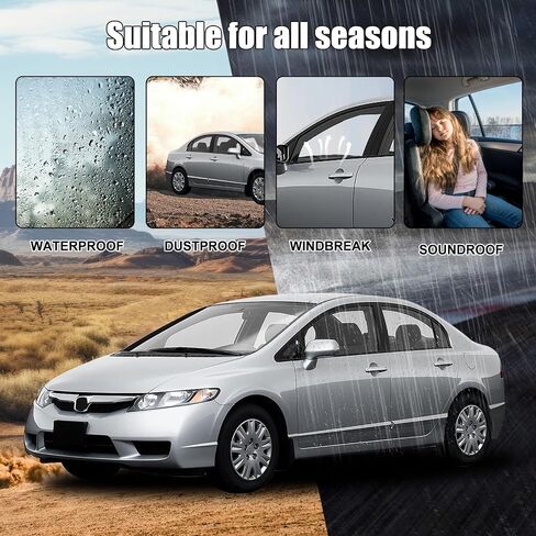 ختم قولبة النافذة لملحقات Honda Civic 2012-2015، حزام تجريد الطقس المطاطي الأسود للباب الخارجي، استبدال 72450-TR0-A01 (4 قطع) in Kuwait