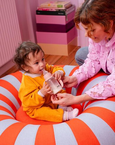 زجاجة Bibs Baby 5 أوقية / 150 مل حلمة سيليكون - مضادة للدورة ، خالية من BPA ، حلمة مستديرة ، تدفق بطيء ، خفيفة الوزن وسهلة التنظيف ، مناسبة للحديدين حديثي الولادة 0+ سنوات - أحمر الخدود in Kuwait