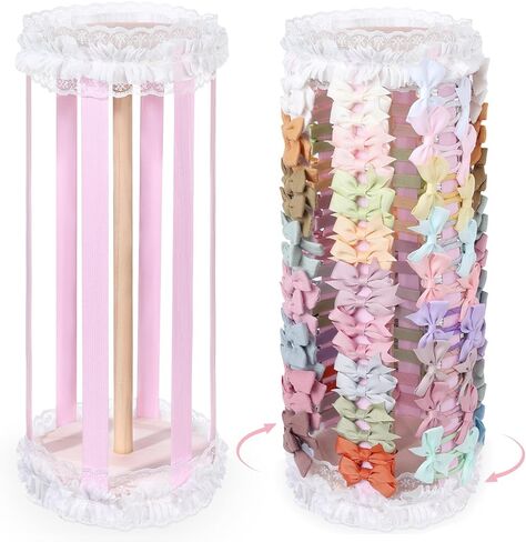 POVETIRE Bow Holder for Girls Hair Bows,Pink Hair Bow Organizer, Hair Clips Stand Hair Accessories Rack Display Decors Baby Nursery Toddler Girls Room in Kuwait