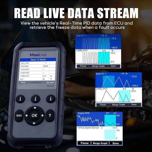 Autel MaxiLink ML629 obd2 الماسح الضوئي نسخة مطورة من AL519 AL619 ML619 قارئ رمز obdii الكامل ABS SRS أداة تشخيص نقل المحرك مع DTC Lookup Auto VIN in Saudi Arabia