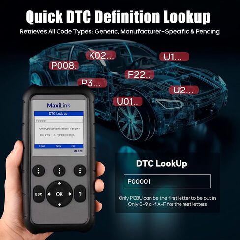 Autel MaxiLink ML629 obd2 الماسح الضوئي نسخة مطورة من AL519 AL619 ML619 قارئ رمز obdii الكامل ABS SRS أداة تشخيص نقل المحرك مع DTC Lookup Auto VIN in Saudi Arabia