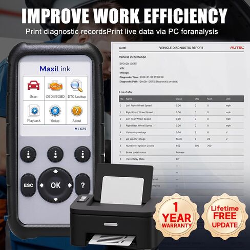 Autel MaxiLink ML629 obd2 الماسح الضوئي نسخة مطورة من AL519 AL619 ML619 قارئ رمز obdii الكامل ABS SRS أداة تشخيص نقل المحرك مع DTC Lookup Auto VIN in Saudi Arabia