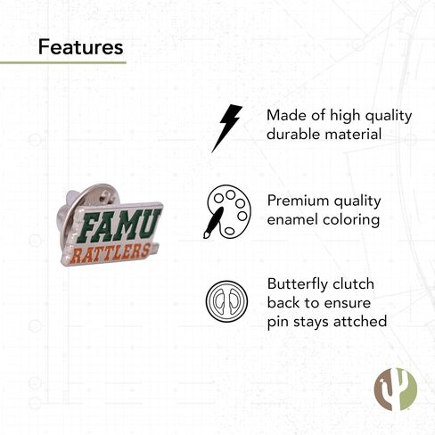 Desert Cactus Florida A&M University Lapel Pins FAMU Rattlers Logo Enamel Made of Metal (Pin C) in Saudi Arabia