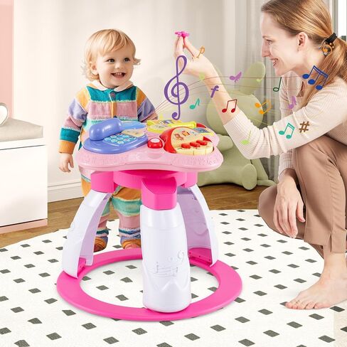 INFANS 3 in 1 Walk Around Baby Activity Center, Baby Walker with Play Table, Wheels, Detachable Seat Cushion, 3 Adjustable Heights, Learning Toys for Boys Girls Aged 6-36 Months (Blue) in Saudi Arabia