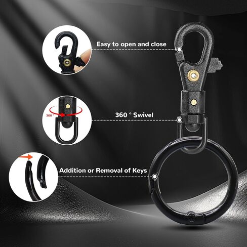 Easy Keychains Keys Holder,Lightweight Durable Buckle 360° Swivel Quick-Release Keyring Clip for Seniors Women Men in Saudi Arabia