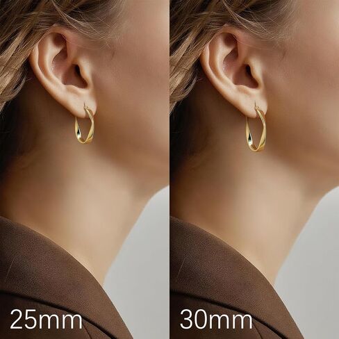 Gold Hoops Earrings for Women 14K Gold Earrings for Women Hoops Earring for Womens Hoop Twisted Wave Hoop Earring for Womens in Saudi Arabia