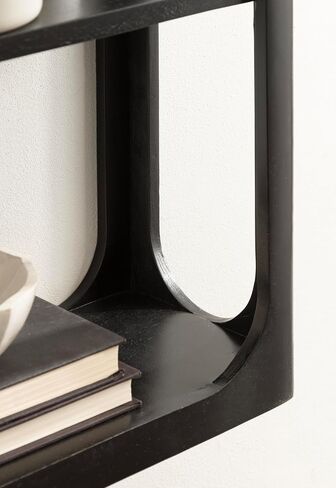 Kate and Laurel Dahl Modern Mango Wood Tiered Wall Shelf, 18 x 7 x 22, Walnut Brown, Decorative Over The Toilet Shelf for Use as Bathroom Storage or Living Room Display Shelving in Saudi Arabia