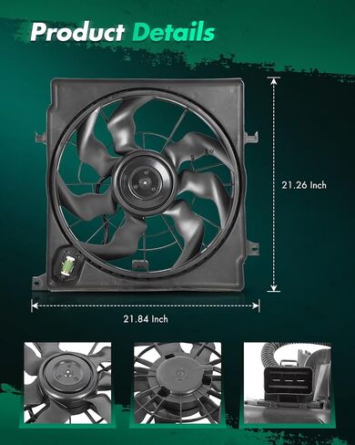 SCITOO Engine Cooling Fan Assembly Compatible with 2014 for Hyundai for Sonata 2.0L 2014-2015 for Kia for Optima 2.0L; Replace 623110 in Saudi Arabia