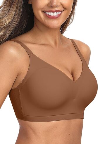 Womens Wireless Seamless Bras Deep V No Underwire Push Up Bras Supportive Comfortable Bralettes Plunge T Shirt Bra in Saudi Arabia