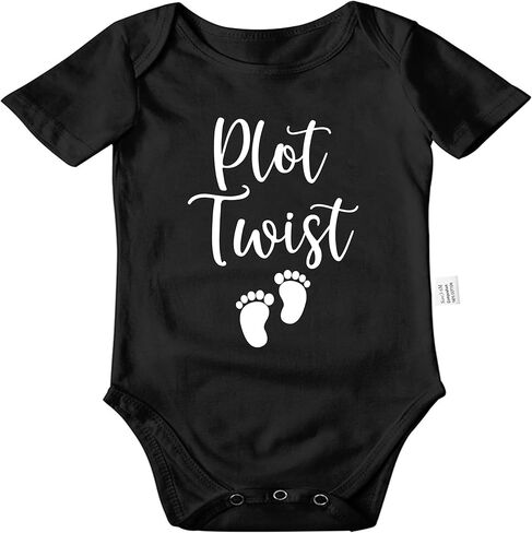 Plot Twist Infant Bodysuits, Baby Announcement Grandparents, Newborn Fashion Short Sleeves Clothes for 0-24 Month in Kuwait