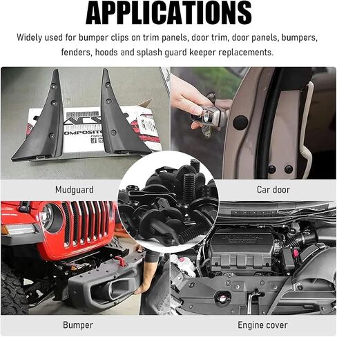 100PCS Car Screws and Bolts, Engine Under Cover Splash Shield Guard Body Bolt Kit, Universal Undertray Screws Bumper Fender Liner Push Retainer Extruded U-Nuts Replacement in Saudi Arabia
