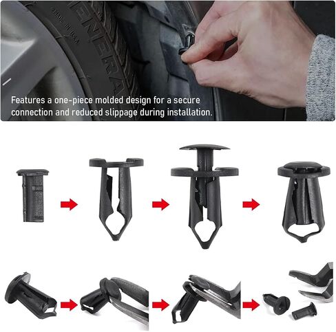 100PCS Car Screws and Bolts, Engine Under Cover Splash Shield Guard Body Bolt Kit, Universal Undertray Screws Bumper Fender Liner Push Retainer Extruded U-Nuts Replacement in Saudi Arabia