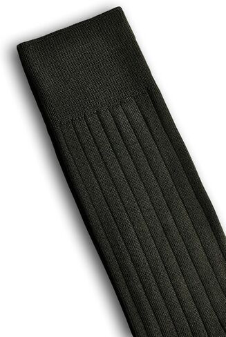 L.Martin Pima 100 Cotton Mercerized Ribbed Crew Dress Mid Calf Socks for Men in Saudi Arabia