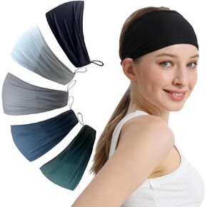 Sports Headband&Hairbands(5Pack), Sweatband for Running,Workout,Basketball,Yoga Unisex Wide Headband