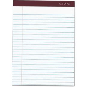 TOPS Docket Gold Writing Pads, 8-1/2 x 11-3/4, Legal Rule, White Paper, 50 Sheets, 12 Pack (63960)