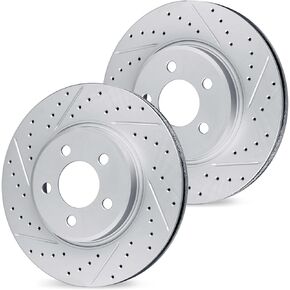 R1 Concepts Front Brake Rotor Kit |Brake Rotors| Brake Disc |Drilled and Slotted WBPN1-31015