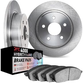 Dynamic Friction Company Rear Brake Rotors Kit | 4000 HybriDynamic Brake Pads 6802-74008