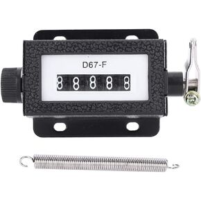 Mechanical Counter, 5-Digit 0-99999 Pull Number Counter Rotating Knob, Resettable Black Mechanical Counter with Spring, with Lever