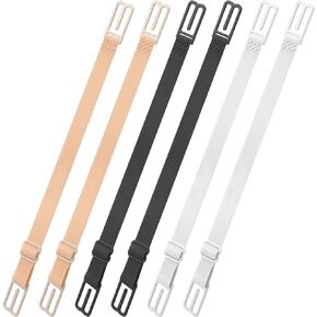 6 Pcs Bra Strap Clips Non-Slip Strap Holder Women's Elastic Conceal Straps Bra Holders for Straps Bra Strap Clips for Racer Back Bra Strap Holders for Slipping Shoulder(Beige/White/Black)