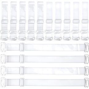 6 Pairs Clear Bra Straps Adjustable Invisible Shoulder Strap for Women Girls Replacement Clear Strap Bra for Dancers