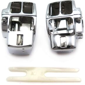 SMT-Chrome Switch Housing Cover Compatible With 2006-2013 Harley Street Glide FLHX 2010-2013 Harley Road Glide Custom FLTRX [B01MFA0B7L]