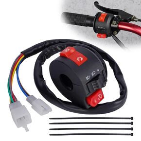 Left Kill Light Starter Switch 8 Wire 3-Function for Taotao SunL Peace Eagle RoKeta ICEbear Yamoto Jetmoto Kazuma Vitacci Chinese 50cc 70 cc 90cc 110cc 125cc 150cc 4 Wheelers ATV Parts