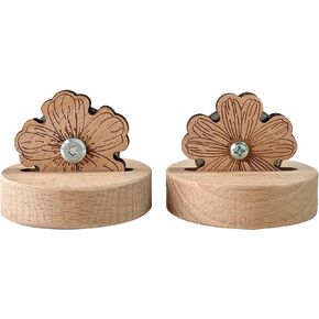 2Pcs Thread Cutter Blade Tools for Sewing with Unique Flower Shape Wooden Solid Sewing Cutter