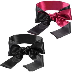 2 Pcs Satin Eye Blindfold Sleeping Eye Mask Soft Satin Eye Covers Comfortable Eye Blindfold Adult Play Blindfold Travel Comfortable Eye Cover