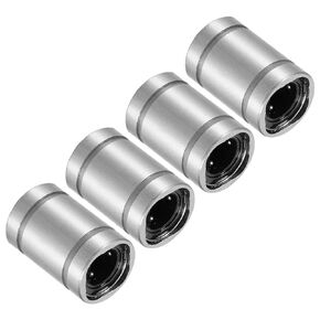 4pcs LM5UU Linear Ball Bearings, [5mm x 10mm x 15mm] Steel Linear Motion Bearing for CNC Machines Packaging Equipment 3D Printers Use