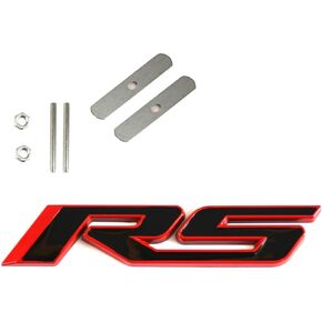 1x Grille Rs Emblem Badge 3D Alloy Replacement for Camaro Series Front (Black Red)