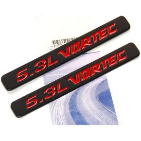 Yoaoo 2Pack OEM Black 5.3L Vortec Hood Emblems Engine Badge Compatible with Silverado Z71 Sierra 2