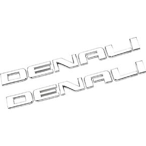 Denali 2-PC Nameplate Emblem HD Badge for GMC Yukon & Sierra 2007-2020 Models - Genuine Replacement Emblem - Chrome Finish