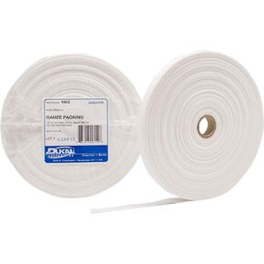 Dukal Surgical Gauze Packing 1/2" x 100 Yards. Roll of Wound Packing Strip. Medical Packing Gauze, Surgical Packing Strips 100% Woven Cotton, 4-ply Non-Sterile Packing Gauze Strips, 9902