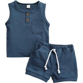 Baby Boy 4th of July Outfit Stars Sleeveless Fourth of July Tank Top Shorts Toddler Independence Day Clothes