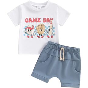 Baseball Toddler Baby Boy Clothes I'm Just Here for the Snacks Raglan T Shirt Baseball Print Shorts Set Sports Outfit