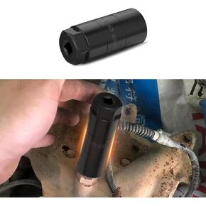 Oil Pressure Switch Socket, 3" Oil Pressure Sensor Switch, 3/8" Drive or 1 1/8" hex Fits 1" and 1 1/16" Switches, Car Accessories Oil Pressure Sending Socket for Oil Sending Unit (Black)