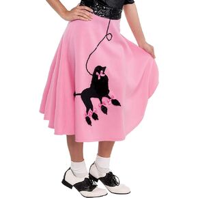 Chic Retro Pink Poodle Skirt for Adults - Standard Size (1 Pc) - Perfect for 50's Themed Parties and Events