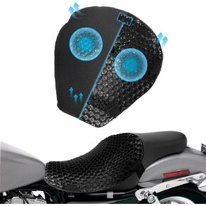 Shock Absorption Motorcycle Gel Seat Cushion,Large 3D Honeycomb Structure Highly Elastic Motorcycle Seat Cushion, Motorcycle Cushion Accessories is Soft and Comfortable for Long Rides.