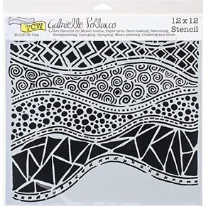 TCW743 Template 12"X12"-Crazy Waves