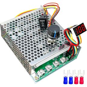 PWM DC Motor Speed Controller, DC 10-55V MAX 100A, Stepless Brushed Motor Controller with LED Display, Adjustable Potentiometer and Forward Brake Reverse Switch 12V 24V 36V 48V 50V
