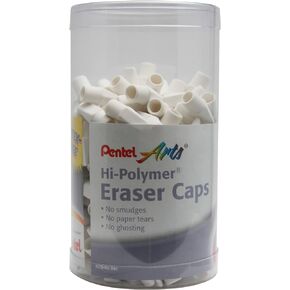 Pentel Arts Hi-Polymer White Cap Eraser, Canister Display - 240 Pieces (ZEH02-240)